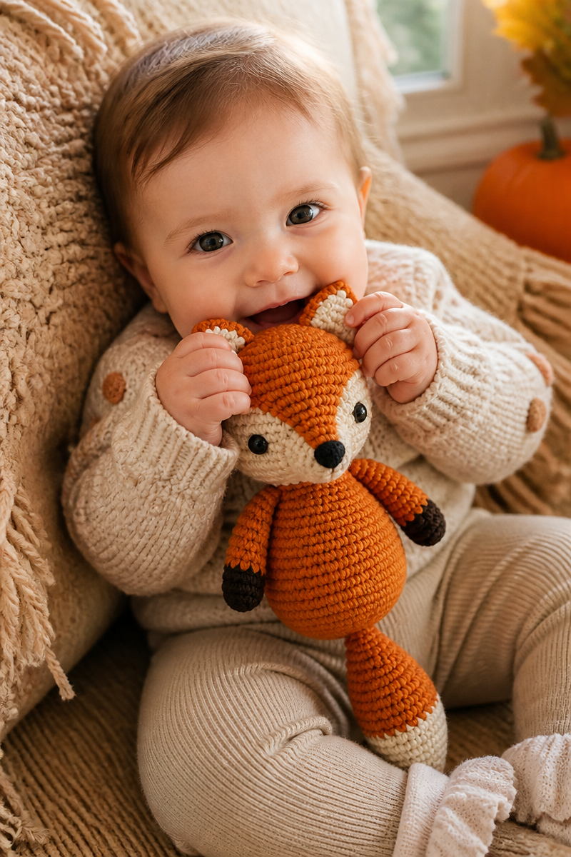 Woodland Fox Crochet Baby Toy