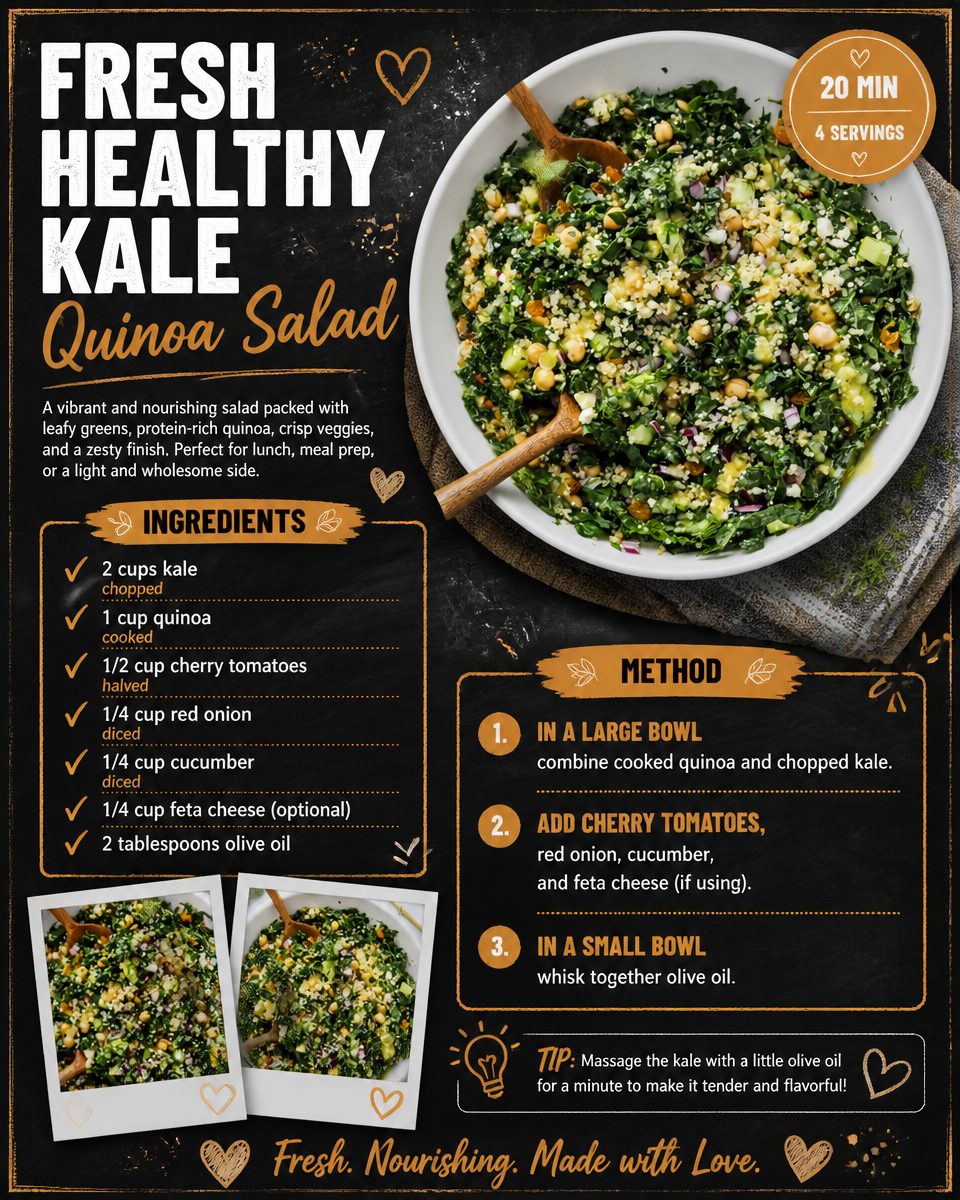 Fresh Healthy Kale Quinoa Salad
