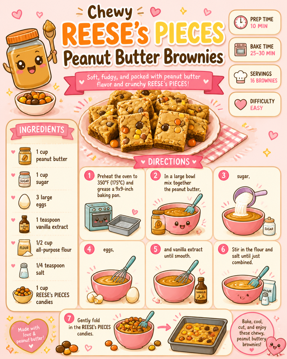 Chewy REESE's PIECES Peanut Butter Brownies