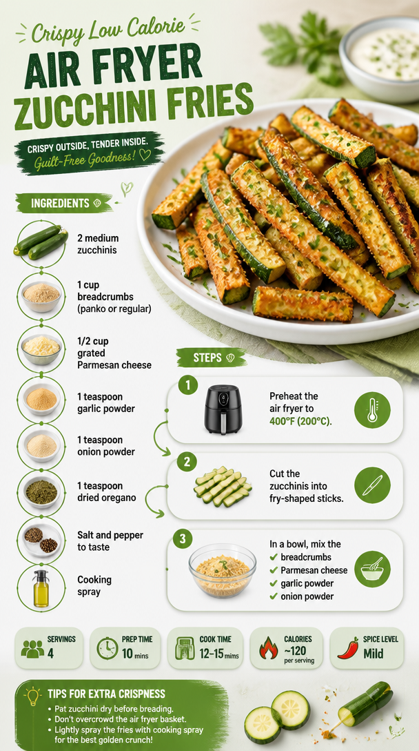 Crispy Low Calorie Air Fryer Zucchini Fries
