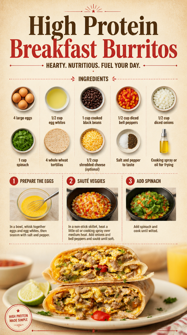 High Protein Breakfast Burritos