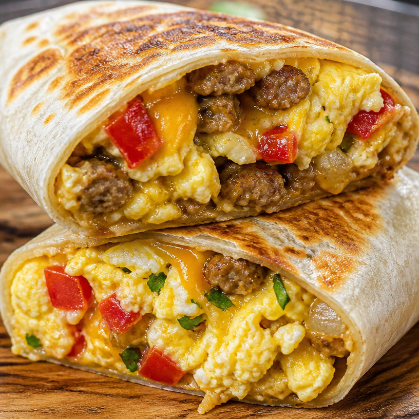 High Protein Breakfast Burritos