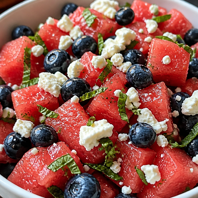 Watermelon Blueberry Feta Salad