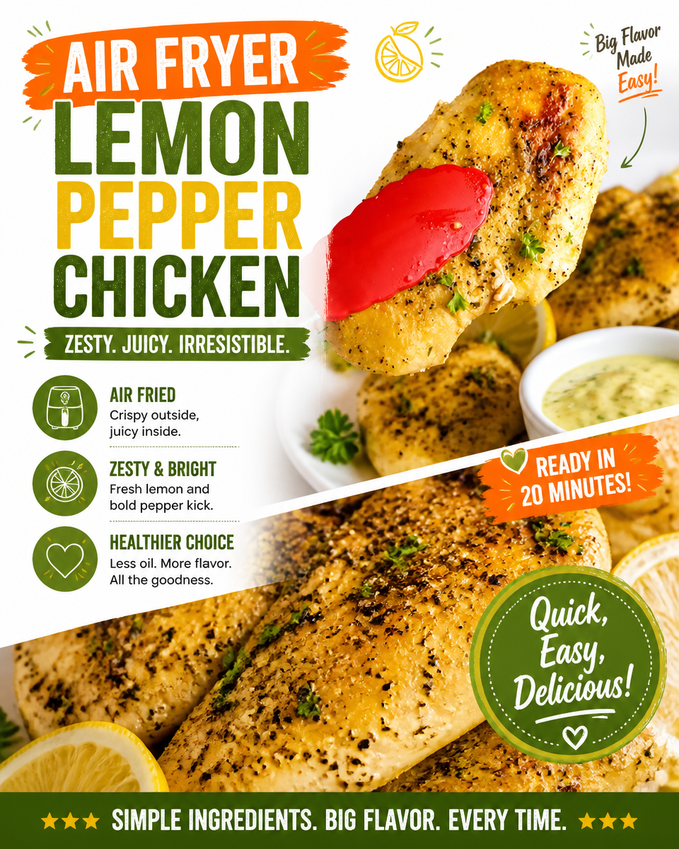 Crispy Air Fryer Lemon Pepper Chicken