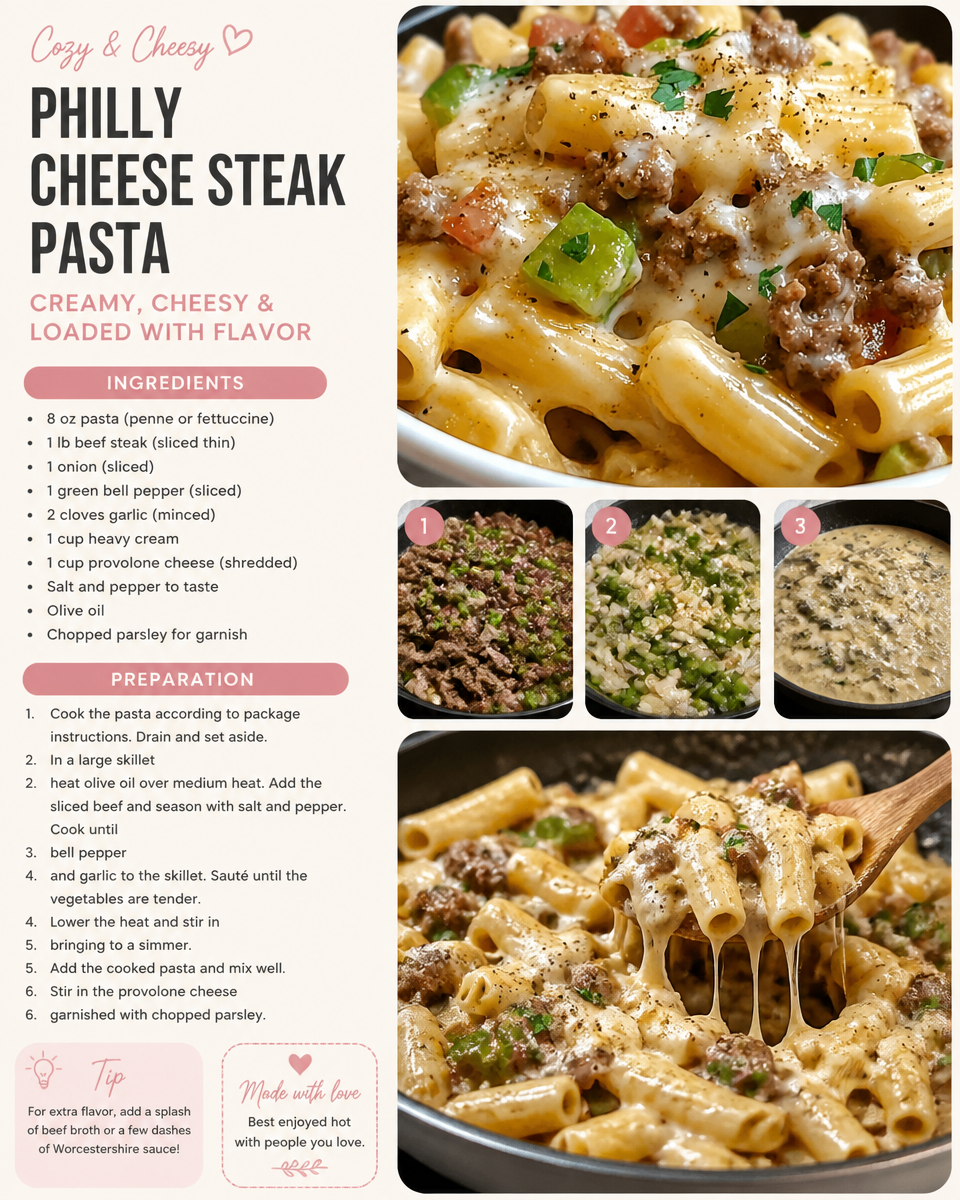 Philly Cheese Steak Pasta