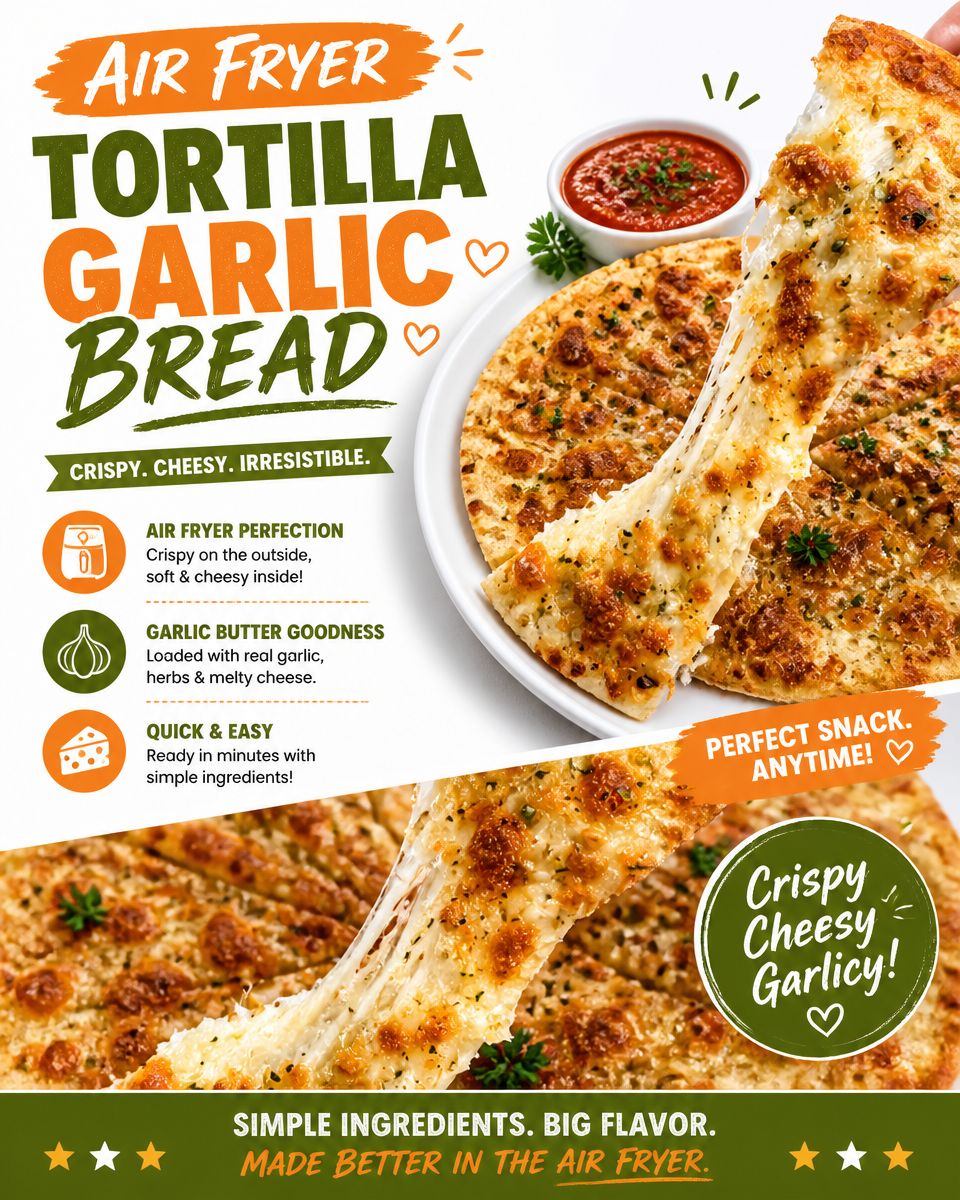 Air Fryer Tortilla Garlic Bread