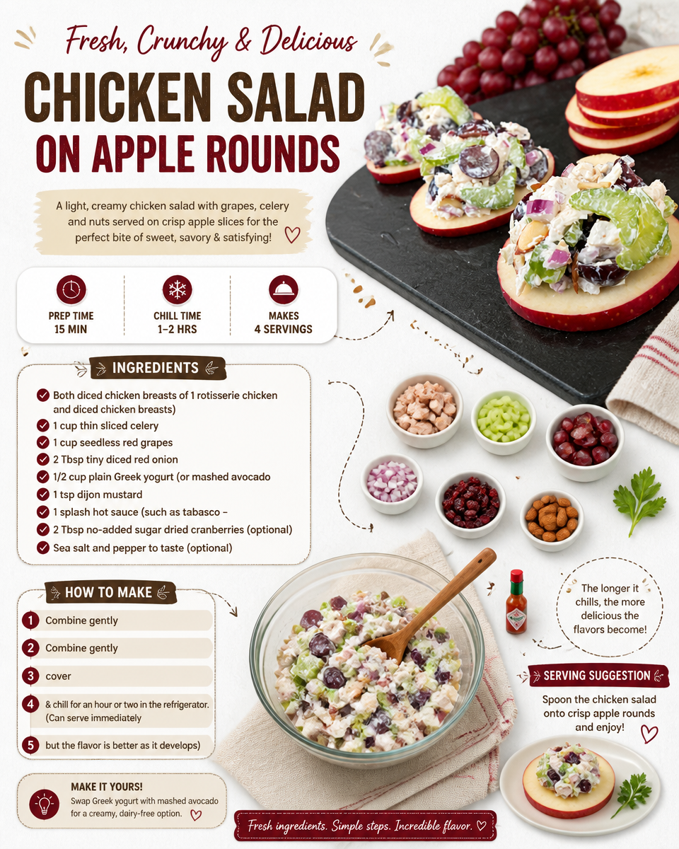 Chicken Salad on Apple Rounds
