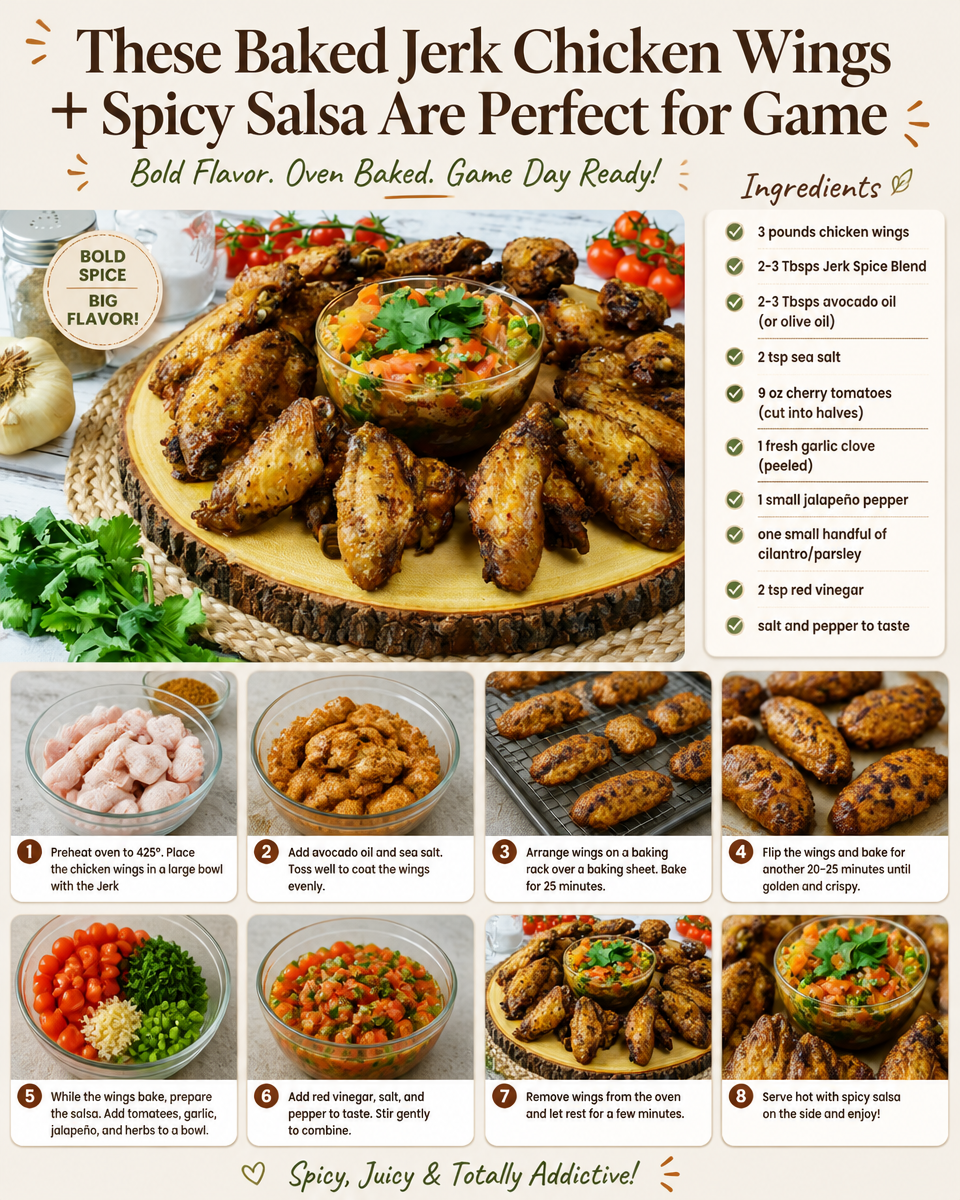 These Baked Jerk Chicken Wings + Spicy Salsa Are Perfect for Game Days!