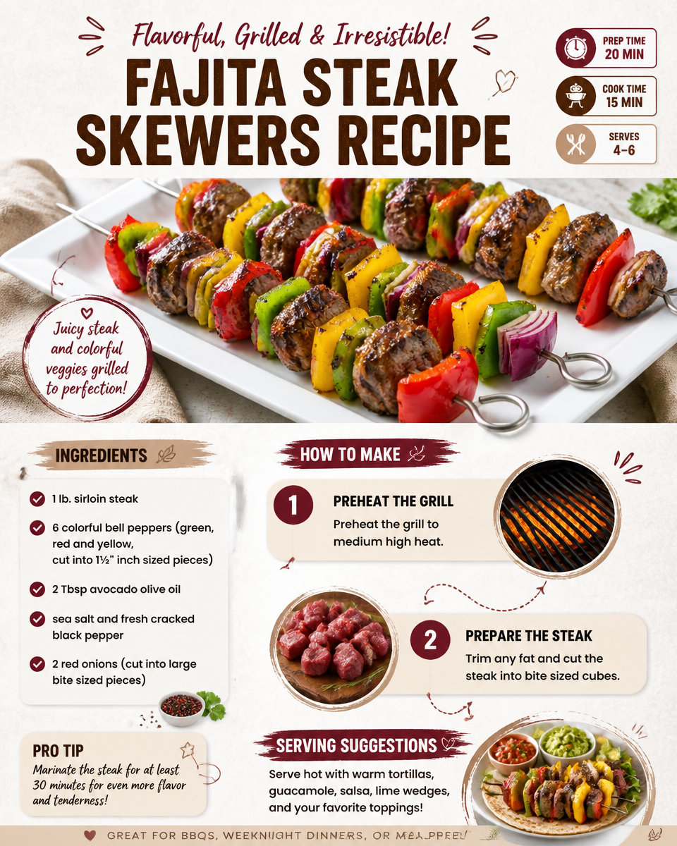Fajita Steak Skewers Recipe