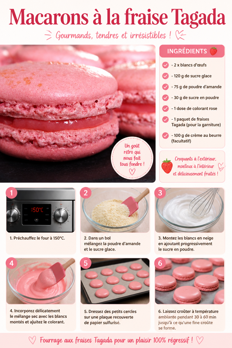 Macarons à la fraise Tagada