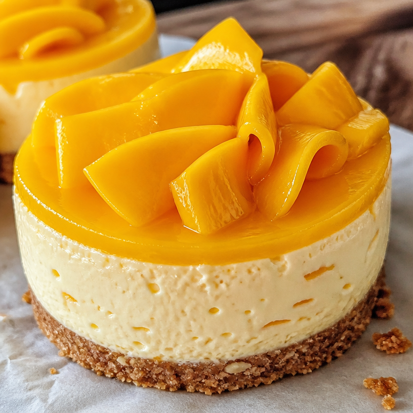 Gâteau-mousse au yogourt à la mangue