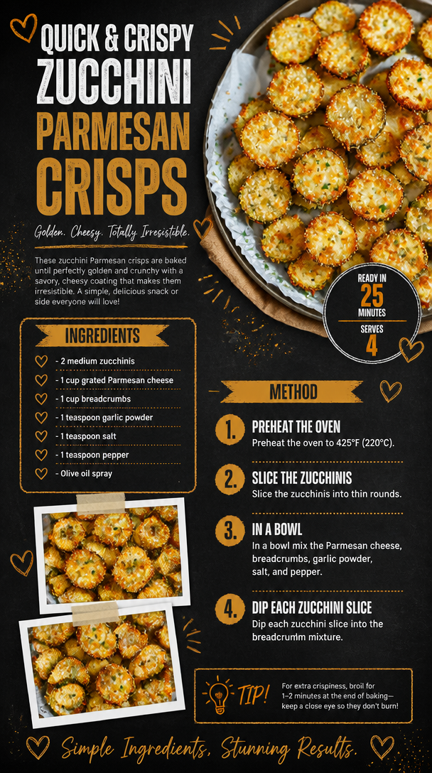 Quick & Crispy Zucchini Parmesan Crisps