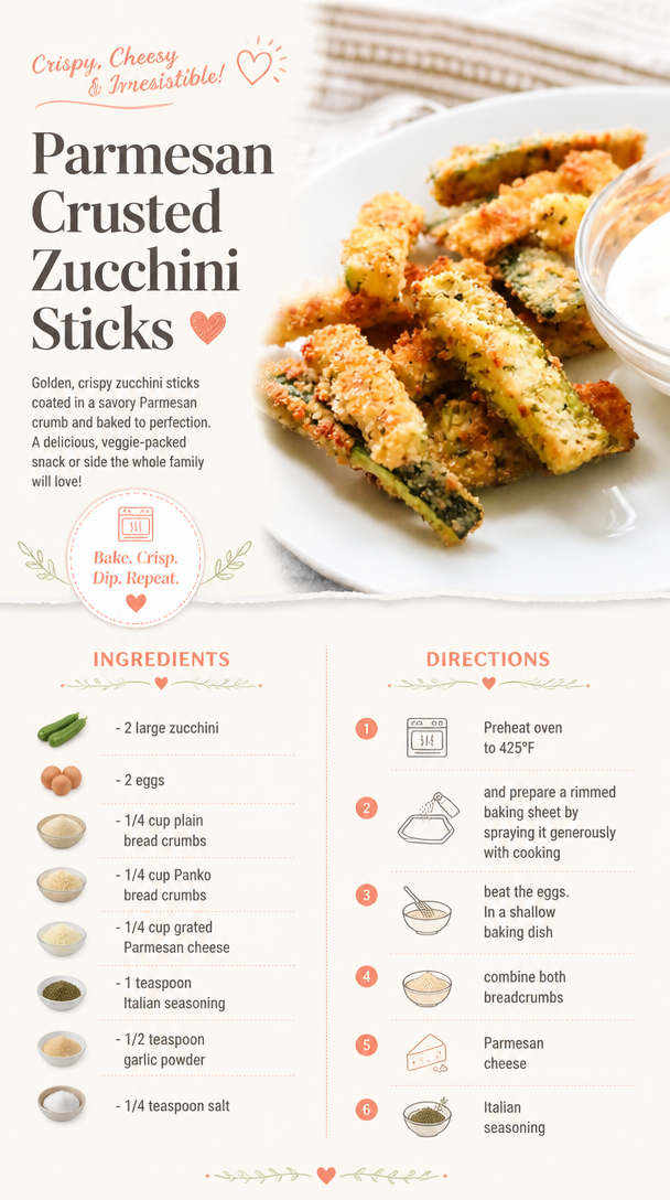 Parmesan Crusted Zucchini Sticks