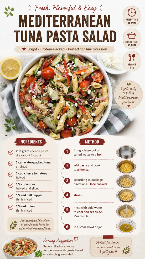 Mediterranean Tuna Pasta Salad