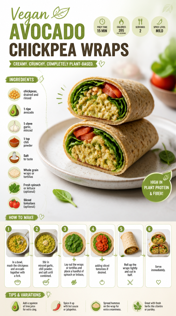 Vegan Avocado Chickpea Wraps