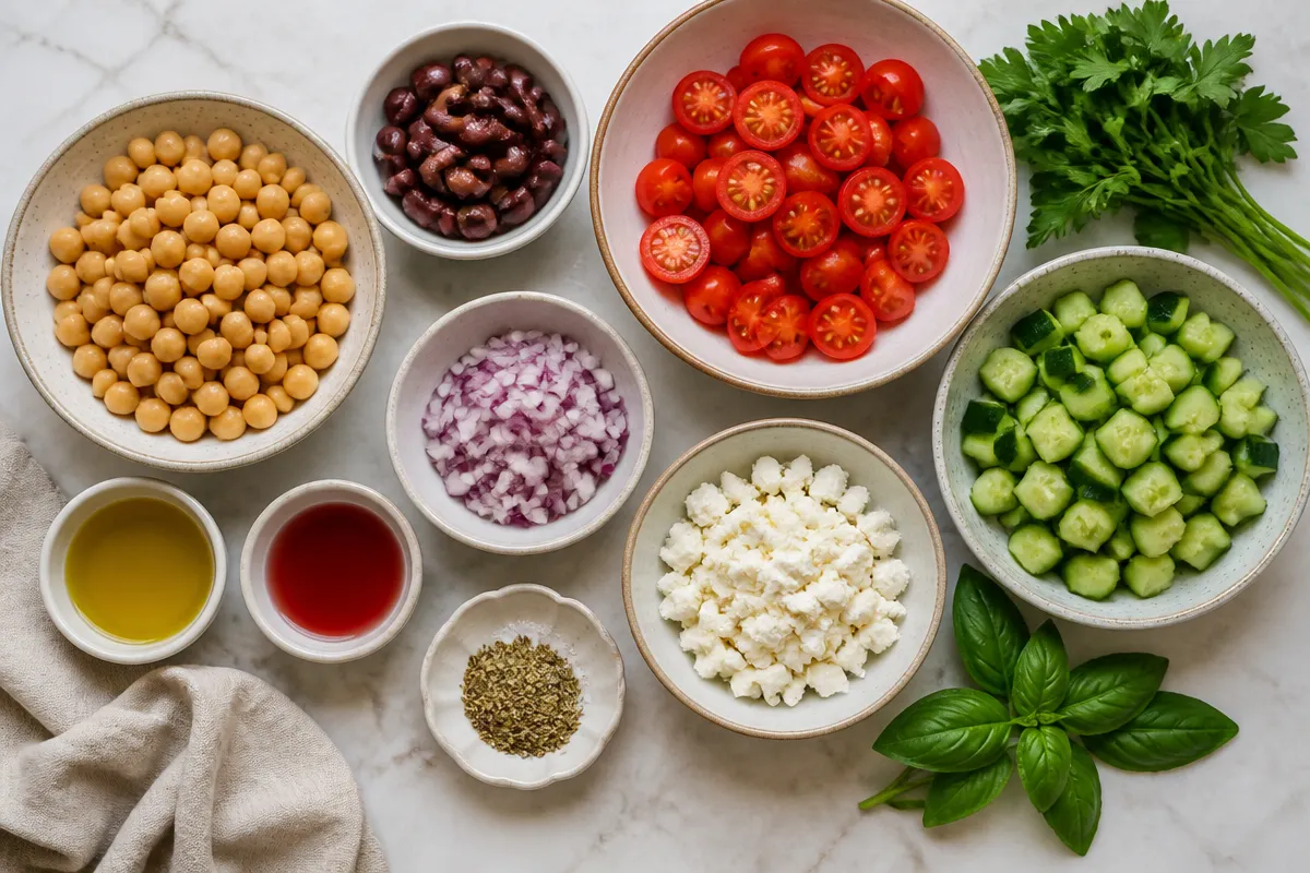 Minute Greek Chickpea Salad