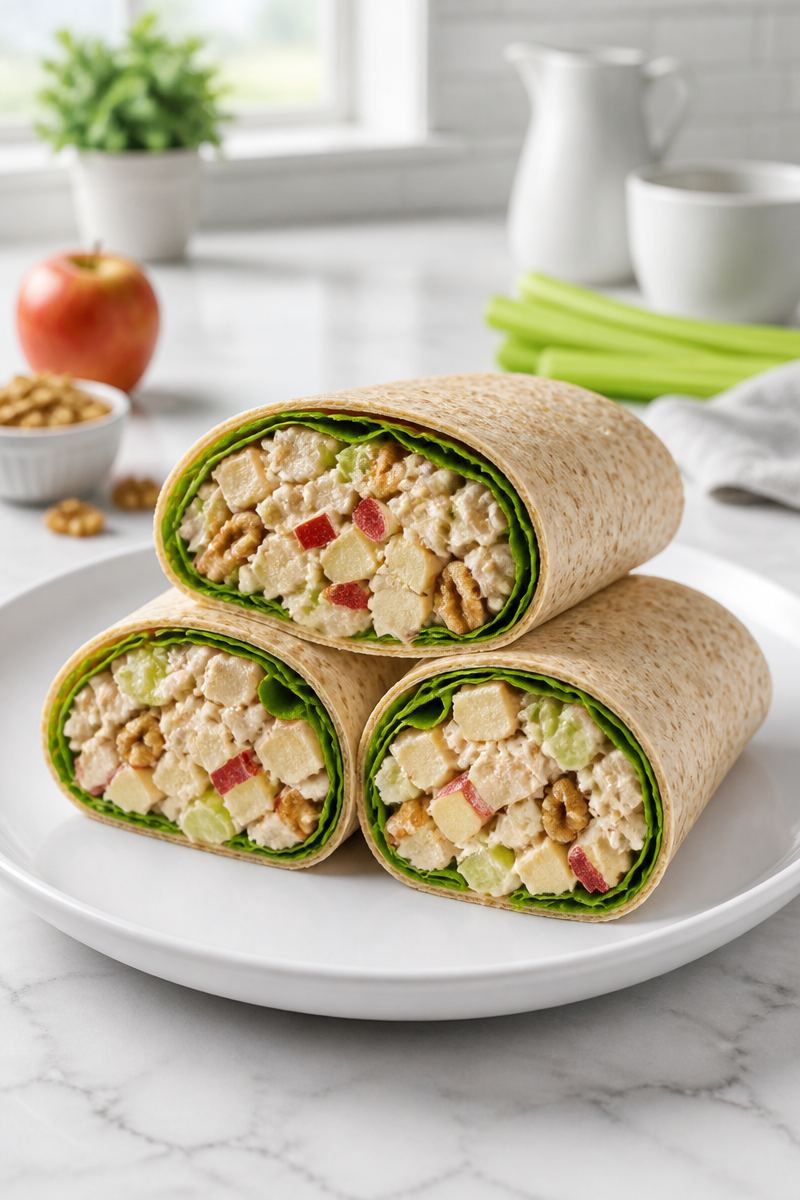 Apple Walnut Chicken Salad Wrap