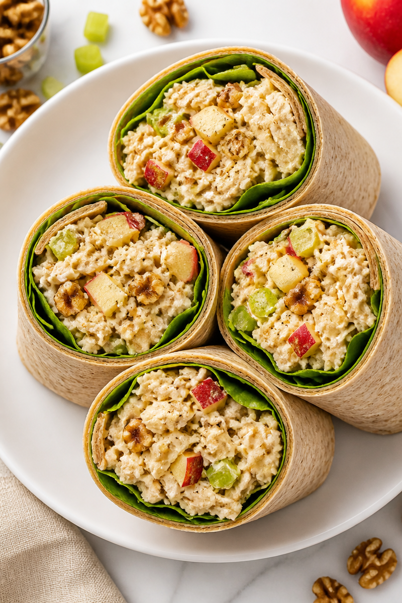Apple Walnut Chicken Salad Wrap