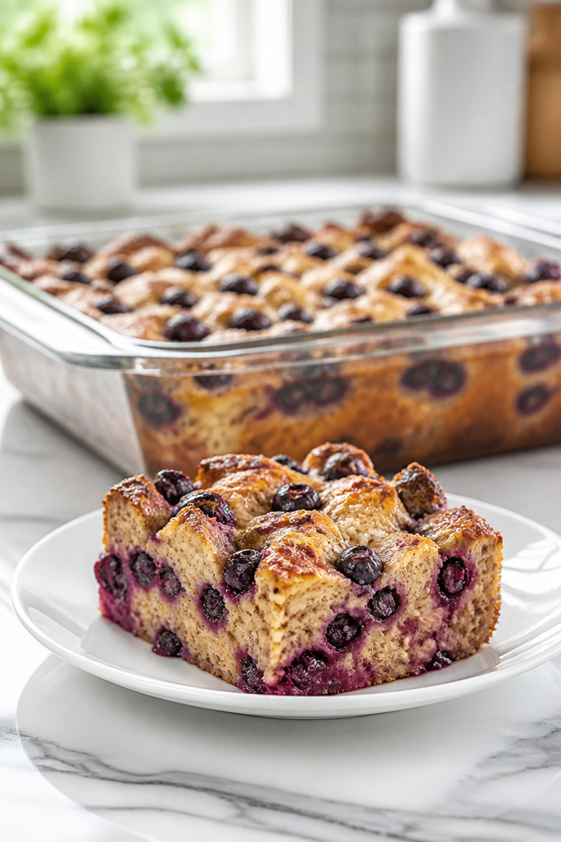 Baked Blueberry Stuffed French Toast Casserole