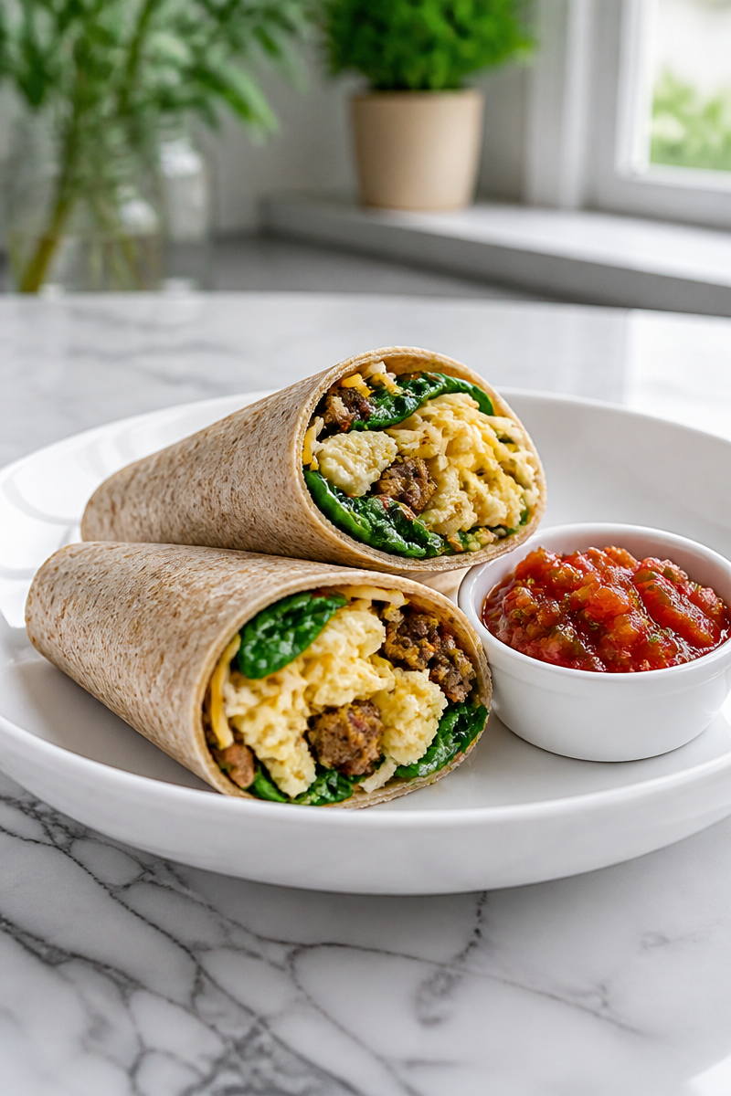 Egg White Sausage Breakfast Sandwich Wrap