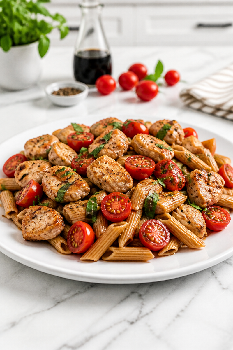 Chicken Bruschetta Whole Wheat Penne Pasta