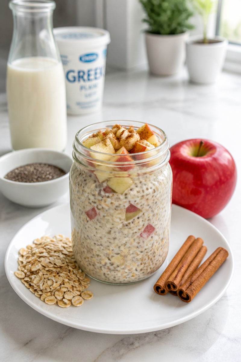 Overnight Oats Cinnamon Apple No Sugar