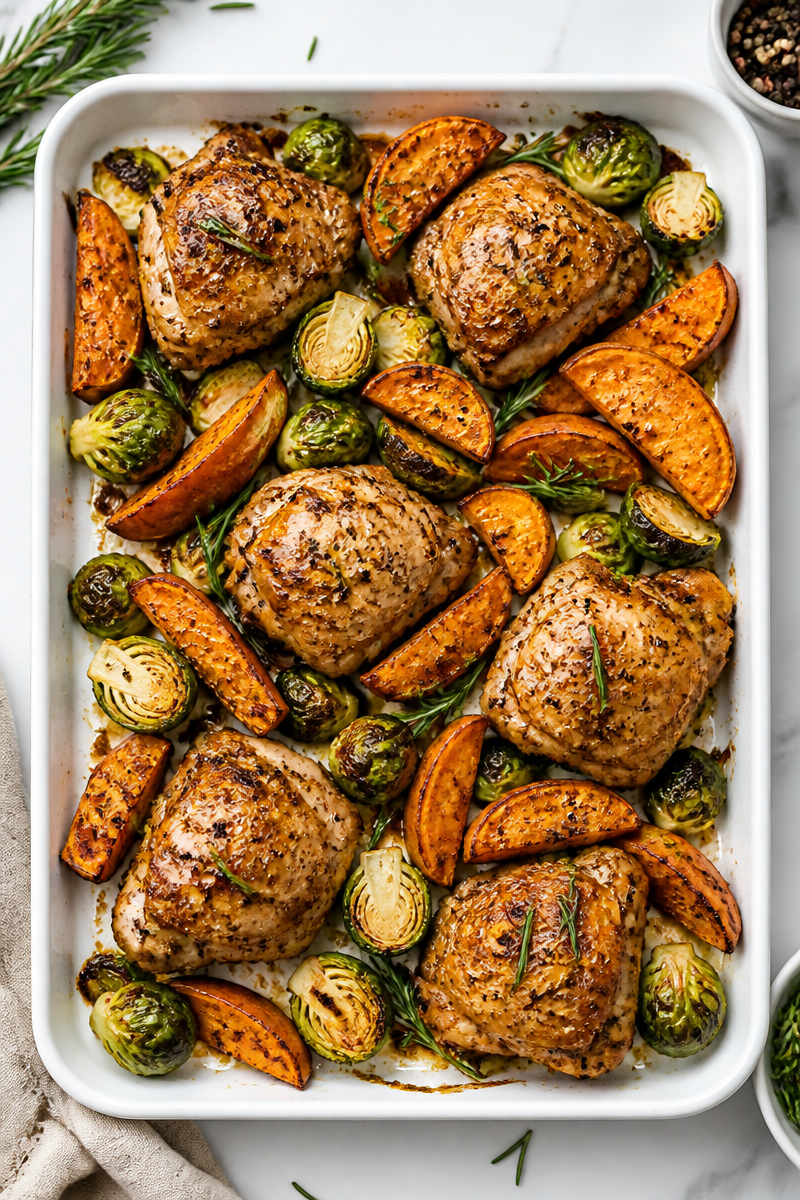 Maple Roasted Chicken Thigh Brussels Wedge