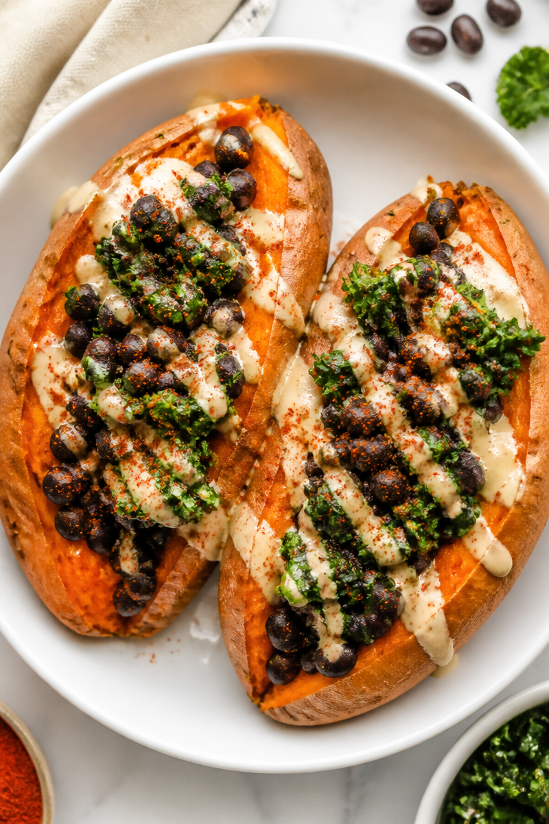 Stuffed Sweet Potato Hummus Black Bean