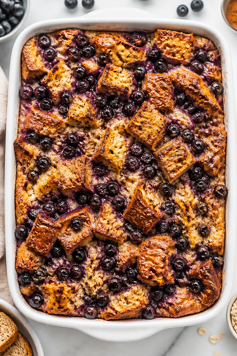 Baked Blueberry Stuffed French Toast Casserole
