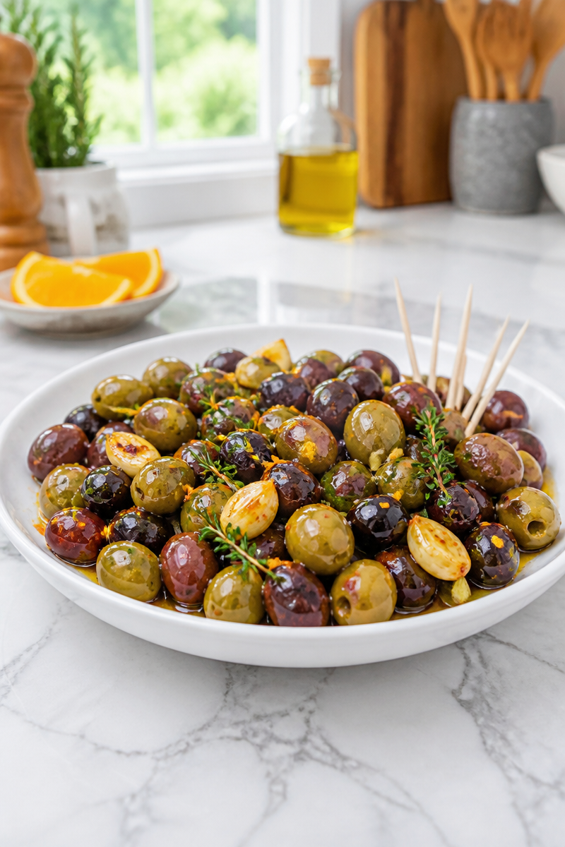 Garlic Thyme Orange Roasted Olives
