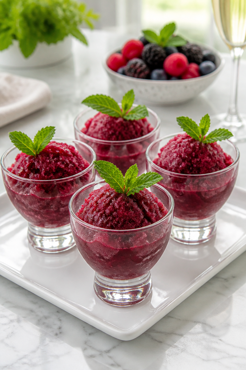 Sparkling Wine Berry Sorbet Palate Cleanser