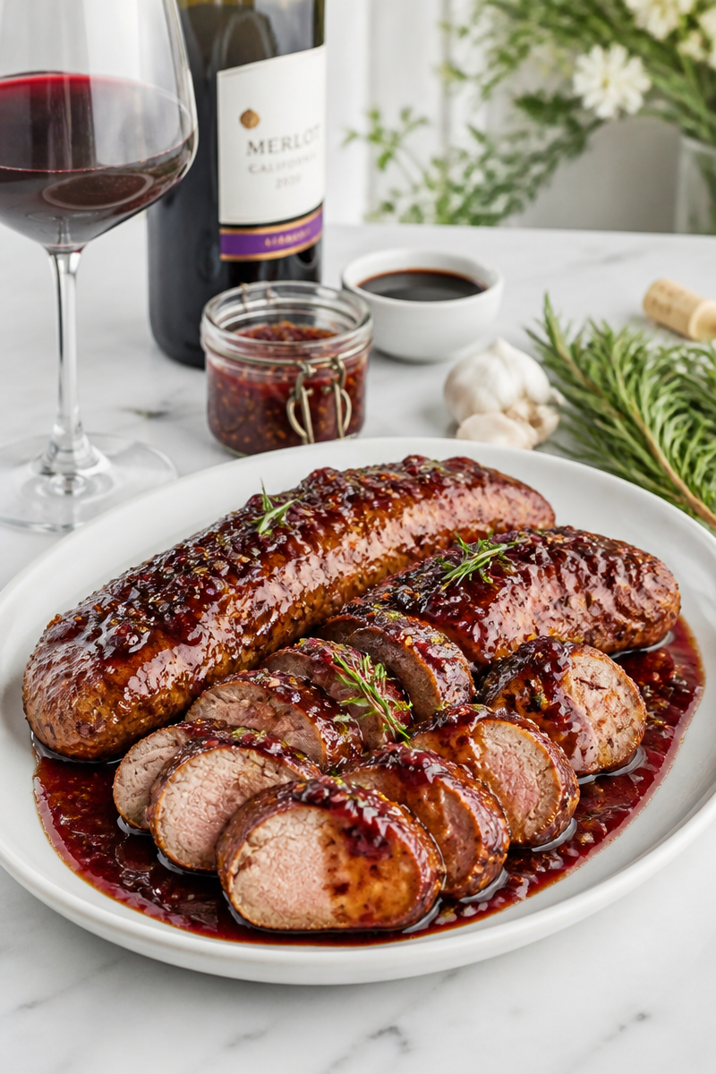 Merlot Fig Balsamic Glazed Pork Tenderloin
