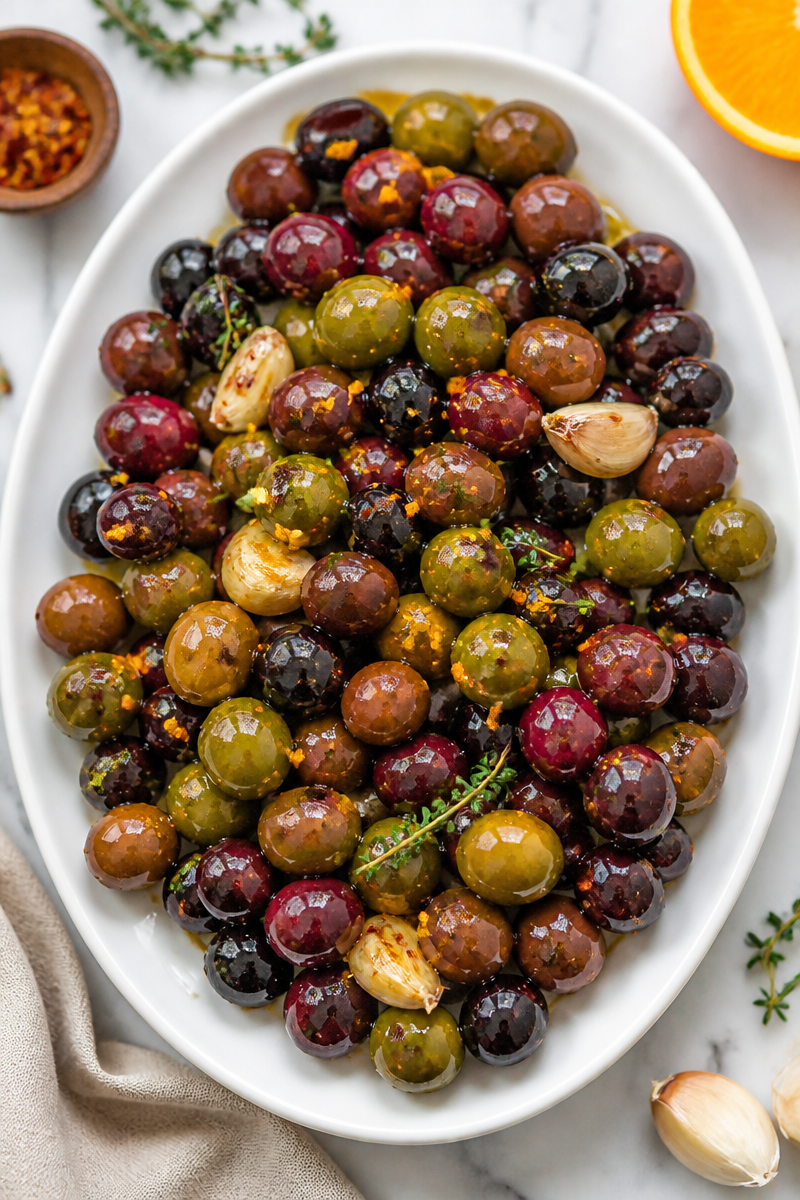 Garlic Thyme Orange Roasted Olives