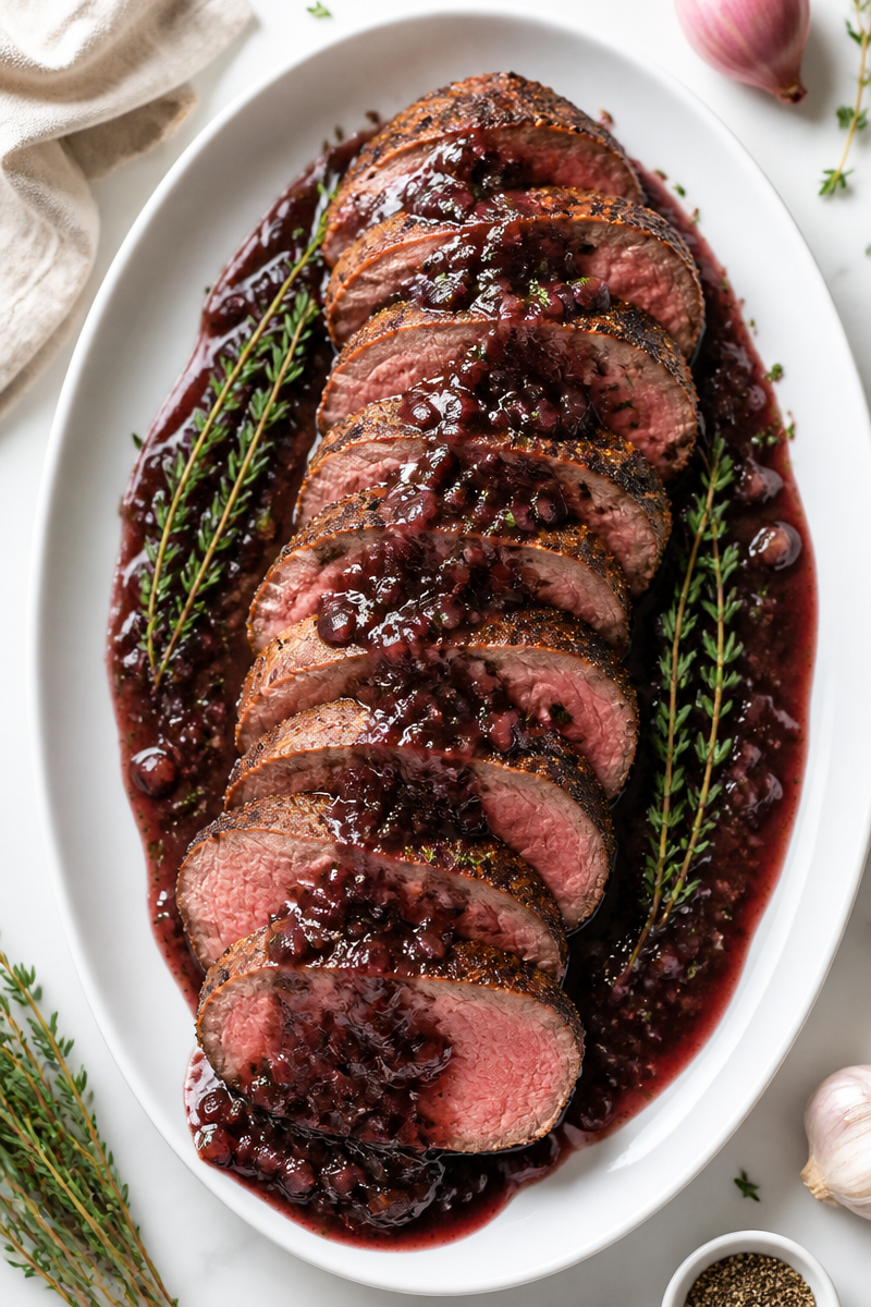 Elegant Beef Tenderloin Red Wine Reduction