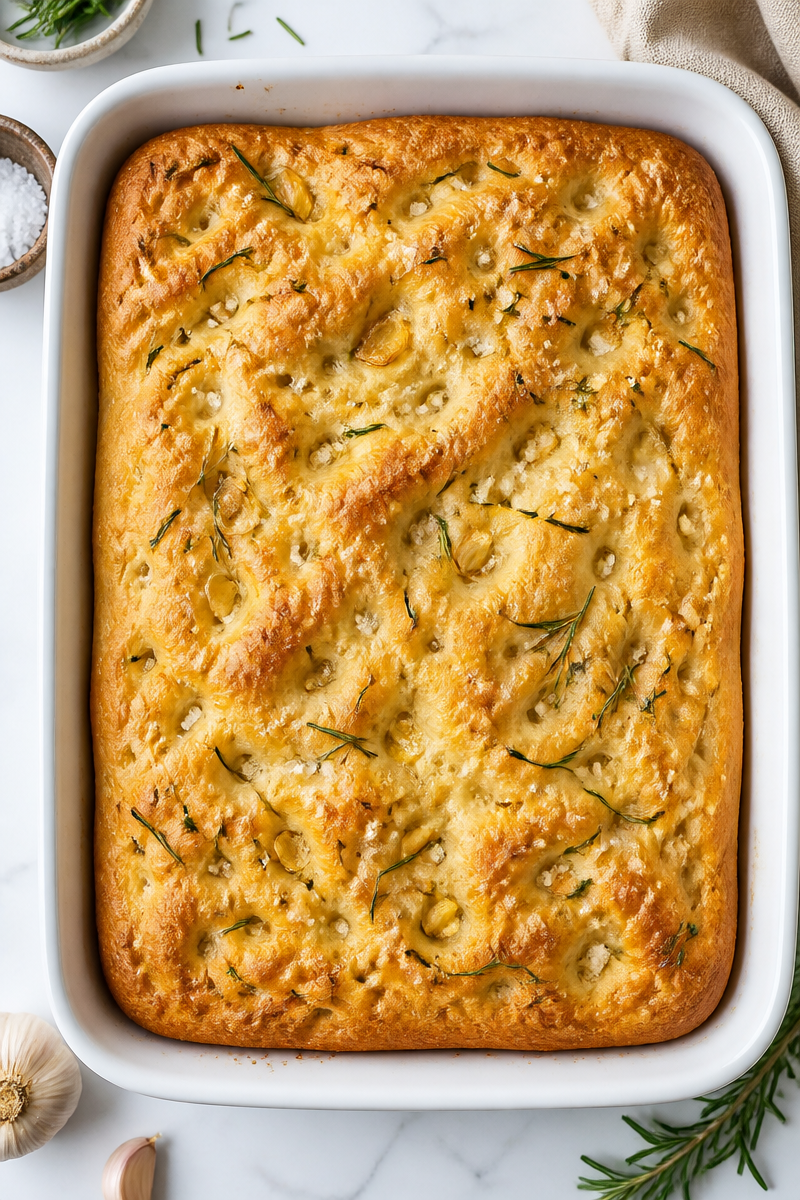 Roasted Garlic Rosemary Focaccia Wine Bread