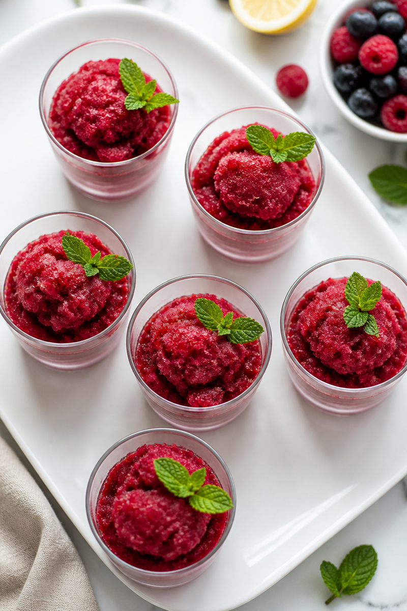Sparkling Wine Berry Sorbet Palate Cleanser