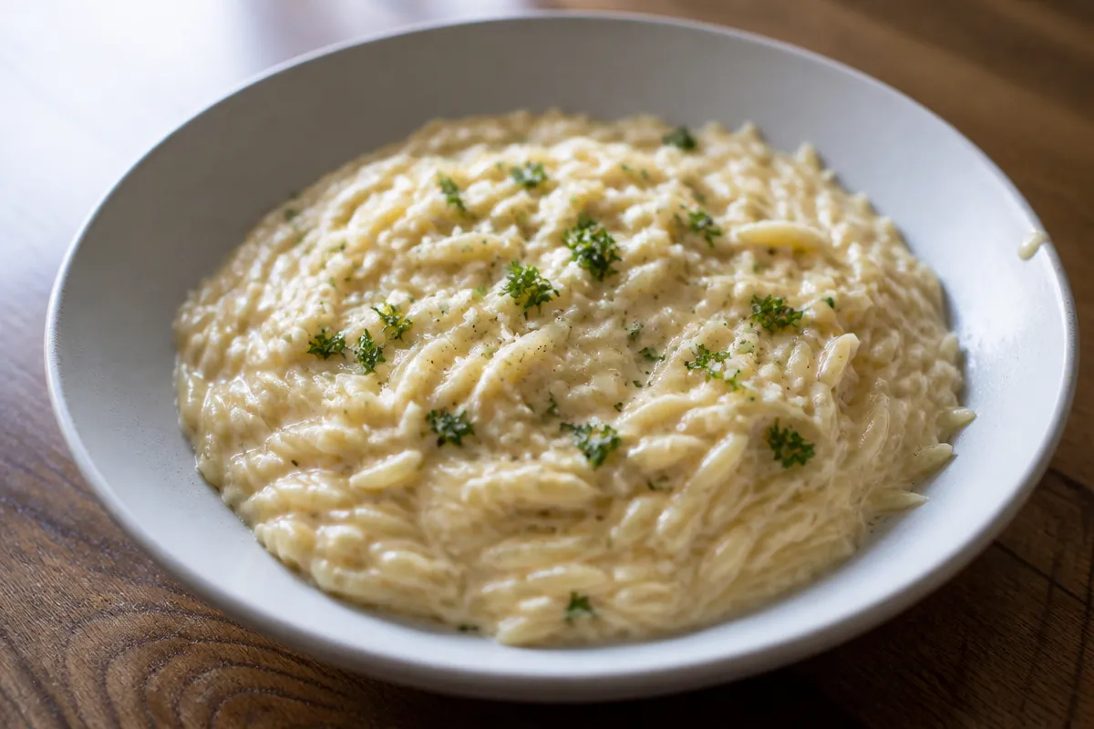 Creamy Garlic Parmesan Orzo
