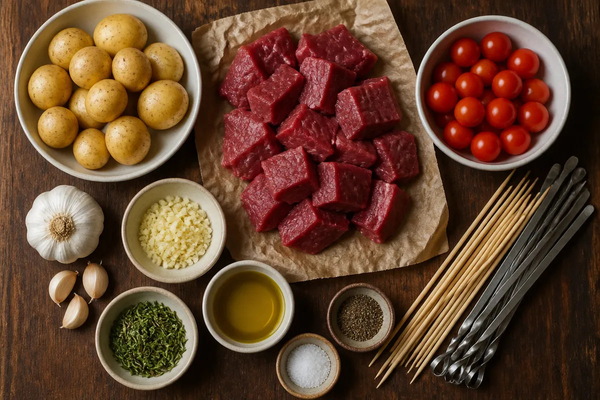 Rosemary Garlic Steak Kebabs