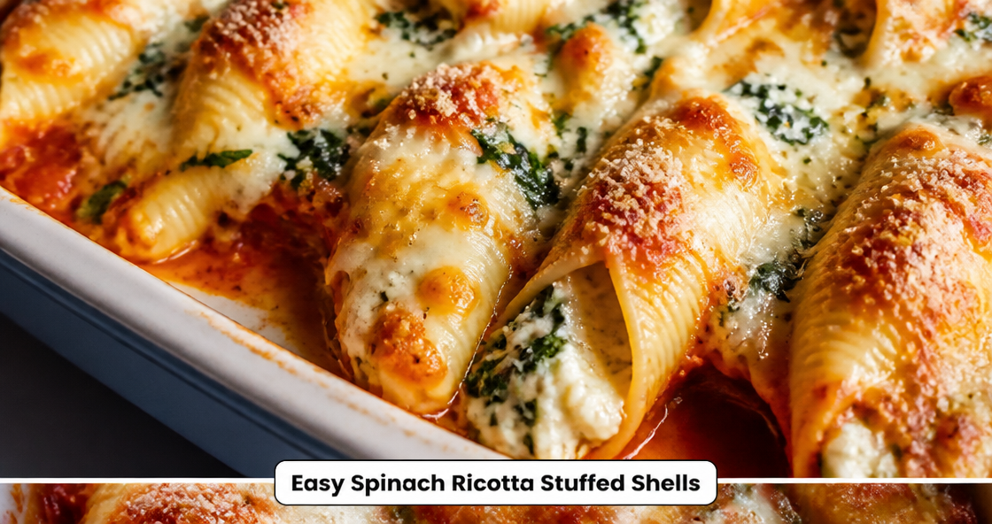 Easy Spinach Ricotta Stuffed Shells