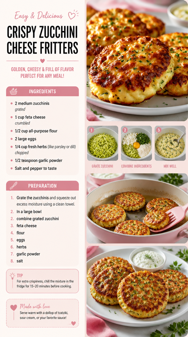 Crispy Zucchini Cheese Fritters