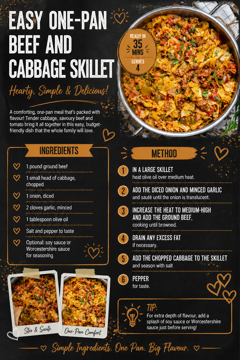 Easy One-Pan Beef and Cabbage Skillet