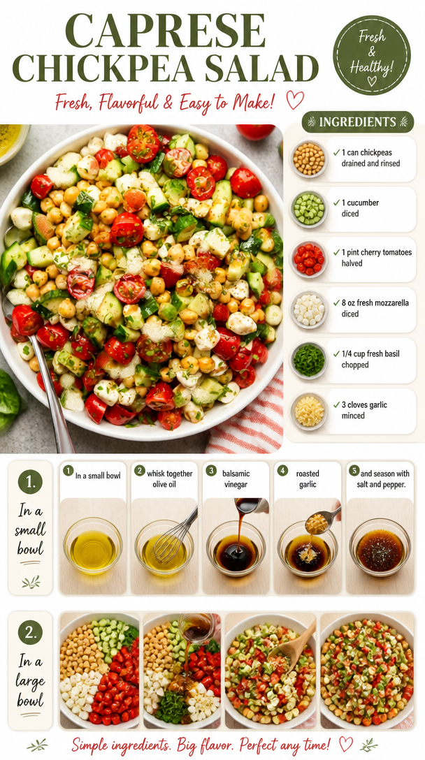 Caprese Chickpea Salad