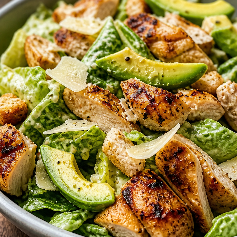 Chicken and Avocado Caesar Salad