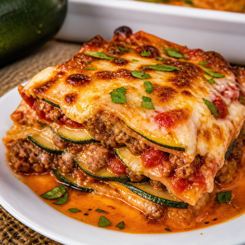 Low Carb Grain Free Zucchini Lasagna