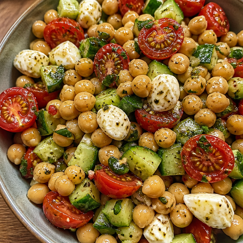 Caprese Chickpea Salad