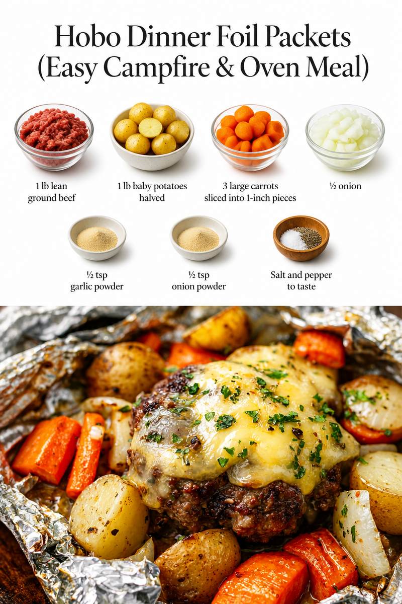 Hobo Dinner Foil Packets (Easy Campfire & Oven Meal)