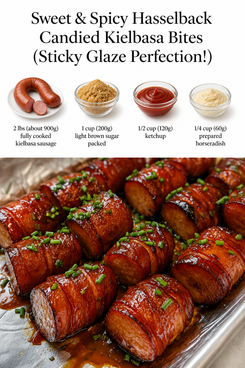 Sweet & Spicy Hasselback Candied Kielbasa Bites (Sticky Glaze Perfection!)