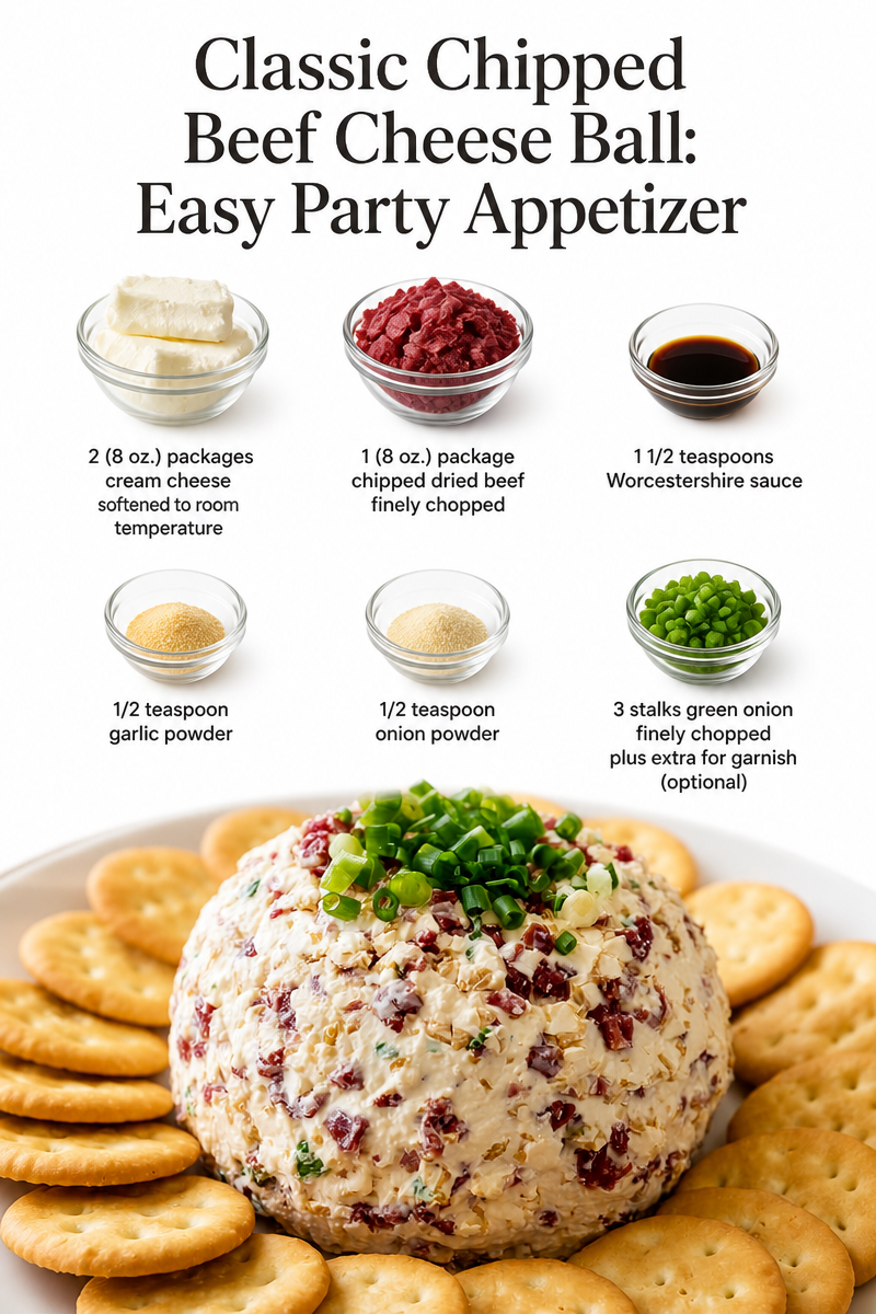 Classic Chipped Beef Cheese Ball: Easy Party Appetizer
