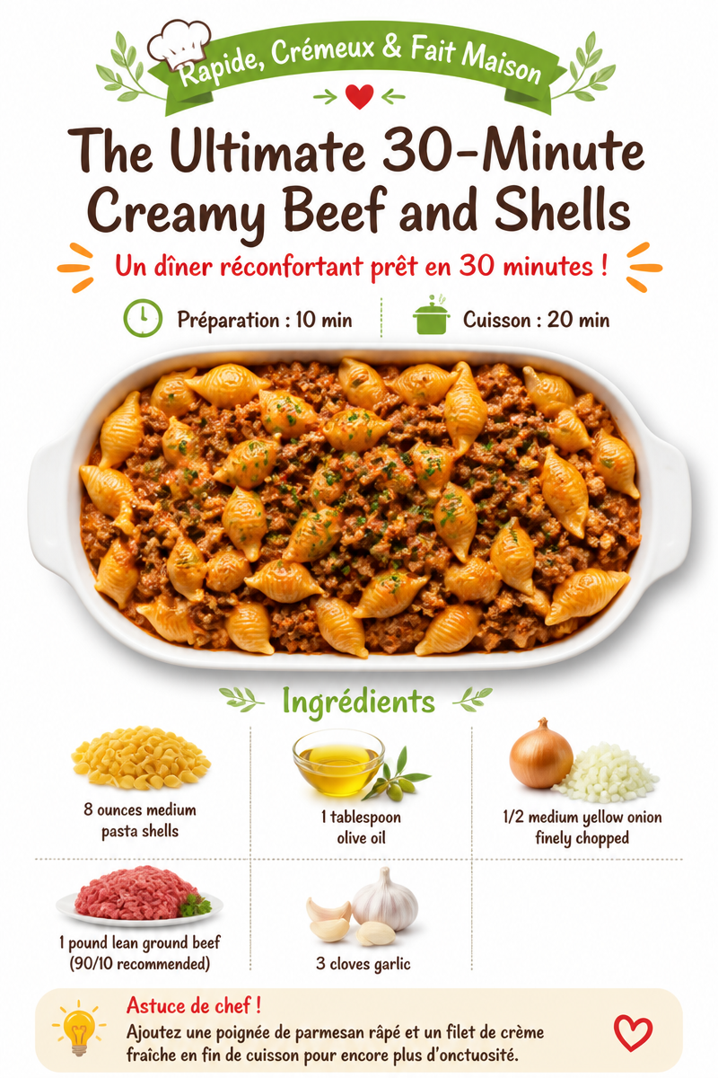 The Ultimate 30-Minute Creamy Beef and Shells