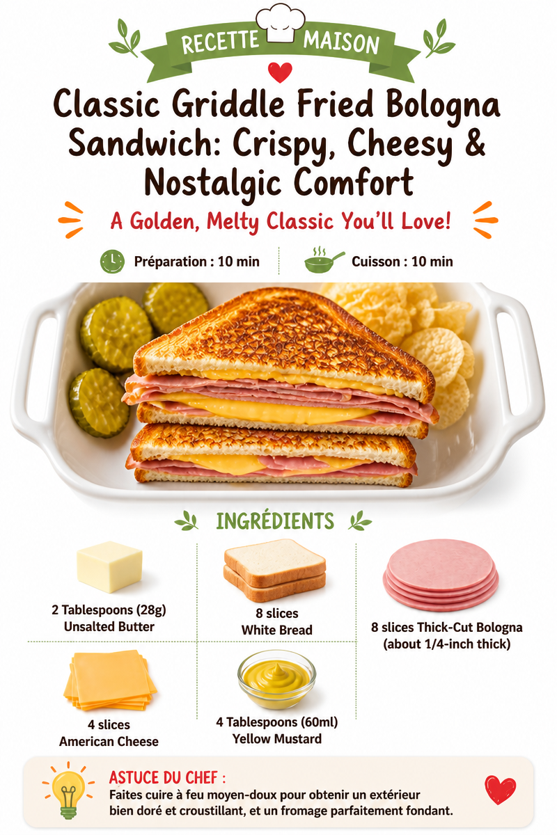 Classic Griddle Fried Bologna Sandwich: Crispy, Cheesy & Nostalgic Comfort